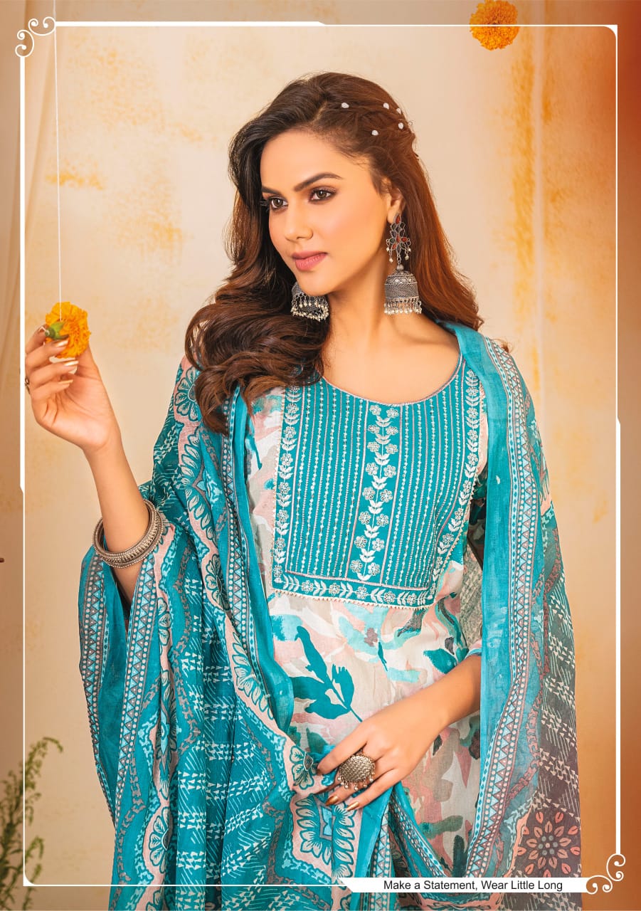 Golden Tree Vol 1 By Mayur Cotton Embroidery Kurti With Bottom Dupatta Wholesale Shop In Surat